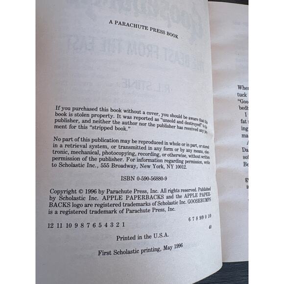 Goosebumps #43 The Beast from the East by R.L Stine 1st print 1st edition - Picture 3 of 3